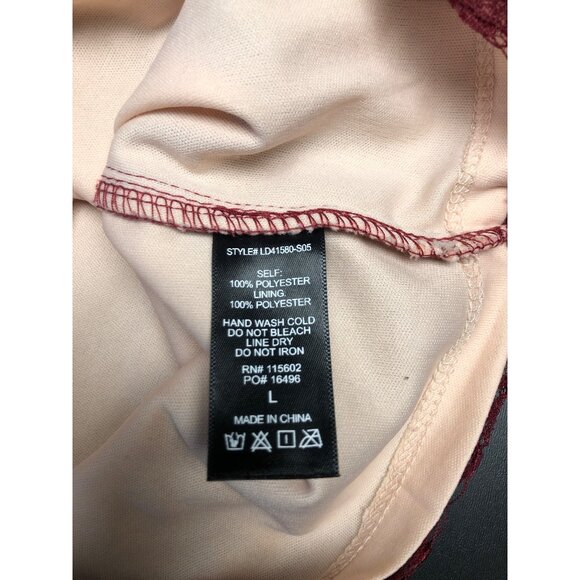 Lush Dress Womens Size Large Burgundy Lace over Tan Sleeveles Bodycon - Picture 6 of 7